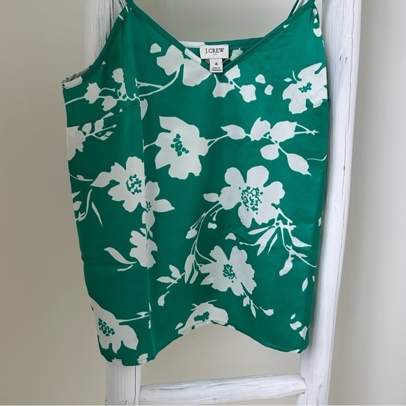 J Crew Women’s Green Floral V Neck Cami Top Size 4 - Picture 13 of 13